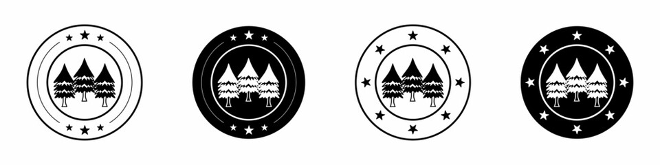 Pine tree icon template design. Pine tree flat design template for business. Stock vector