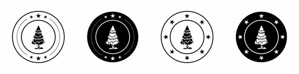 Pine tree icon template design. Pine tree flat design template for business. Stock vector