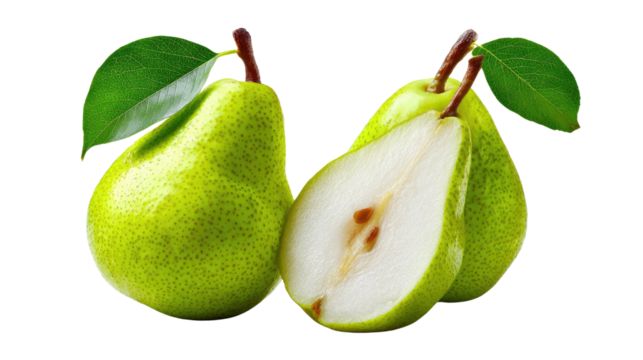 Fresh Pears Display: Capturing the natural allure of fresh pears, this image showcases a selection of succulent green pears. Each pear, with its vibrant hue and perfect form.