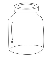 Cute cartoon hand drawn vector glass jar outline.