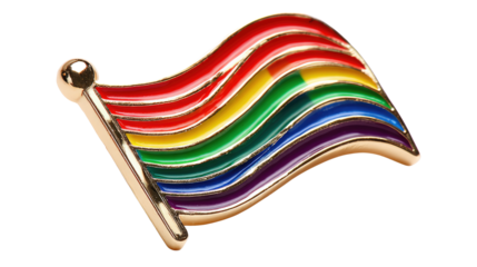Pride Emblem: A vibrant and colorful rainbow flag emblem waves proudly, symbolizing inclusivity, equality, and the enduring spirit of the community.