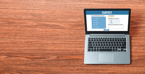 Online survey form for modish digital information collection on the internet network