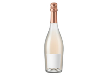 Elegant pale rose champagne bottle isolated, sparkling wine for celebrations and special occasions on transparent background