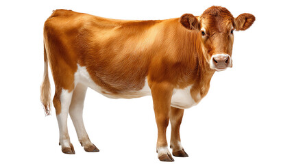Golden Jersey Cow: A vibrant golden jersey cow stands proudly, its sleek coat gleaming in the sunlight, showcasing the rustic charm of the countryside.