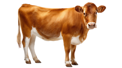 Golden Jersey Cow: A vibrant golden jersey cow stands proudly, its sleek coat gleaming in the sunlight, showcasing the rustic charm of the countryside.