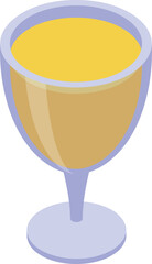 Isometric view of a glass holding refreshing juice, ideal for illustrating concepts of beverages, drinks, and refreshments