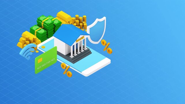 Online Banking and Financial Security - A Digital Finance Illustration.