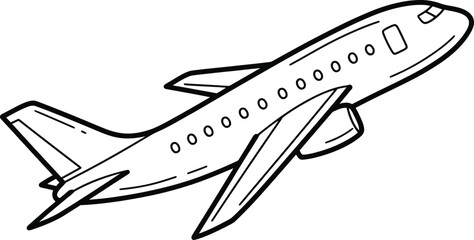 Hand drawn sketch of plane. Vector doodle element 