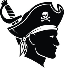 pirate head with sword