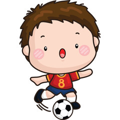 a cute vector of a soccer player 