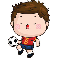 a cute vector of a soccer player 