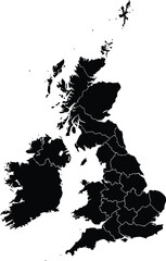 Obraz premium United Kingdom silhouette map 