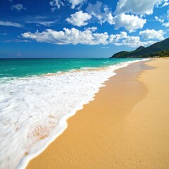 Tropical Beach Paradise - Waves, Sand, and Azure Skies.