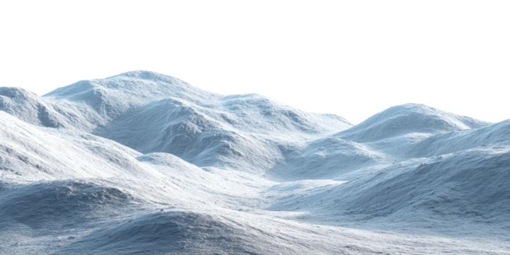 Snowy mountain range, digitally rendered