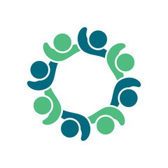 rotating successful people community logo design