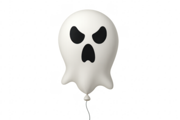 Halloween ghost balloon with scary face floating