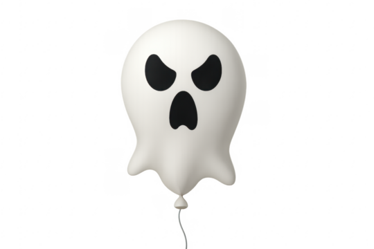 Halloween ghost balloon with scary face floating