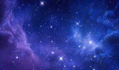 Obraz premium Deep-space nebula with cosmic dust and bright stars