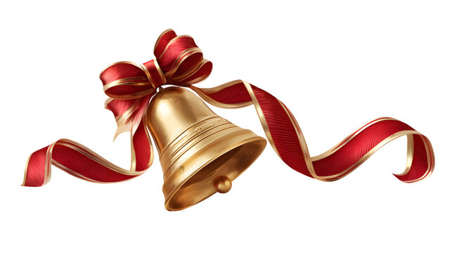 christmas bells with red ribbon