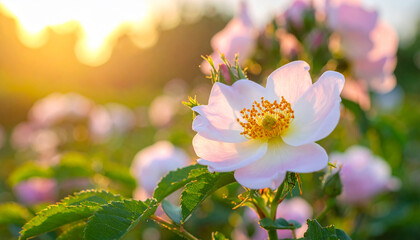 Close Solitary Dog Rose