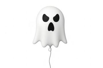 White angry ghost balloon for halloween celebration