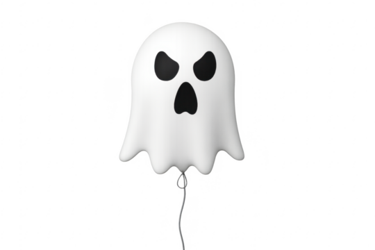White angry ghost balloon for halloween celebration
