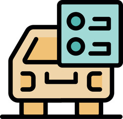 Car sharing checklist representing auto rental, transportation service and online booking, ideal for websites and mobile apps