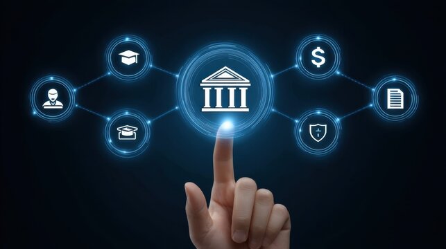 Interactive Tech Interface for Public Sector Services Illustrating Digital Engagement and User Experience