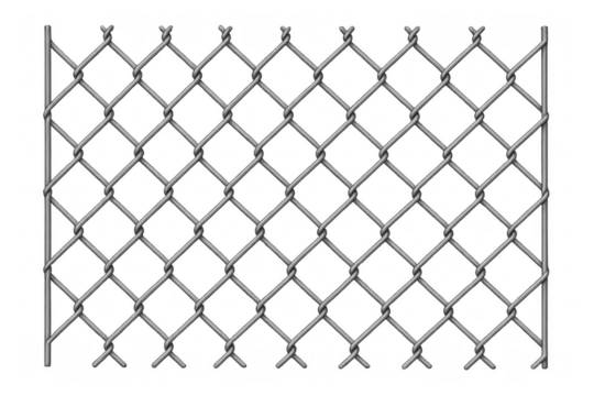 Chain-link fence texture grid on transparent background representing security, barrier, and restriction concepts