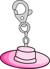 Pink hat keychain