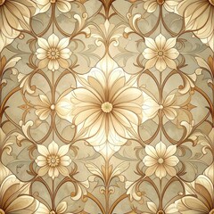 Elegant Floral Pattern with Intricate Details and Soft Colors.