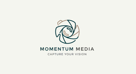 Momentum Media Capture Your Vision Logo Design.