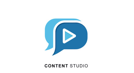 Content Studio Logo Featuring Speech Bubbles and Play Button.