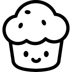 Cute kawaii food and drink icons in pastel colors, including donut, cupcake, coffee, burger, ice cream, pizza, milk, and noodle bowl, perfect for kids menu design and sweet cartoon illustration