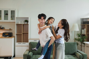 Obraz premium Family Asian spending happy time together.