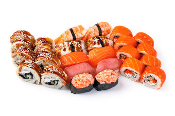 Delicious sushi platter with assorted rolls and fresh ingredients