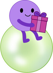 Cute Pastel Bubble Character Set Party Celebration Illustration