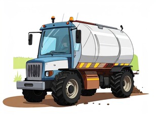 Fototapeta premium Agricultural Sprayer Truck Illustration - Farm Vehicle for Irrigation and Crop Care.
