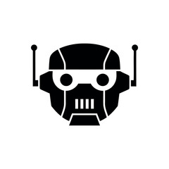 Robot Face Icon – Artificial Intelligence Futuristic Head Symbol