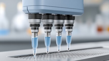 Advanced Liquid Handling System for Accurate Pipetting with Multiple Channels in a Modern Laboratory Environment