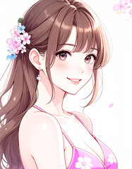 ビキニの水着女性