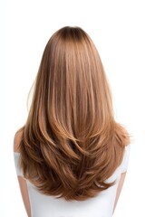 Obraz premium Sleek and Shiny Long Hair with Warm Brown Shades from Back View