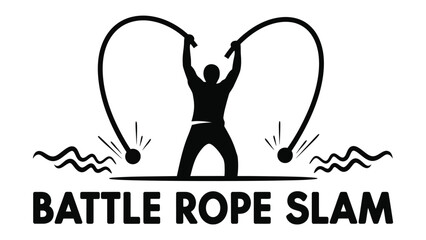 Battle Rope Slam Illustration: A dynamic illustration captures the essence of a battle rope slam, showcasing an individual in action, ropes in motion, and the invigorating energy of a workout.