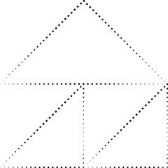 Dot halftone triangle. Geometric shapes element