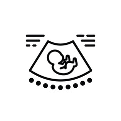 Fetal ultrasound scan icon showing baby silhouette
