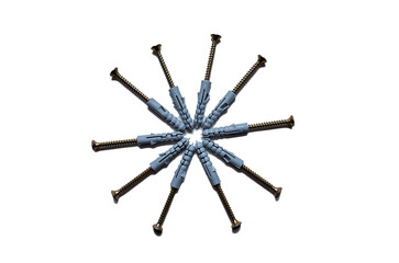 An Artistic and Imaginative Arrangement of Screws Forming a Beautiful Star Pattern Design
