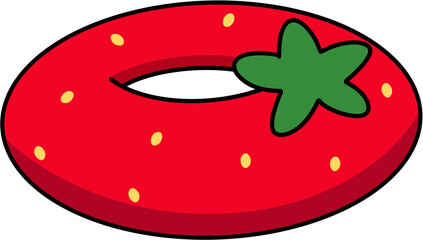 Cute Fruit Pool Floats Illustration – Watermelon, Strawberry, Grape, Melon, Lemon, and Pineapple Swim Rings