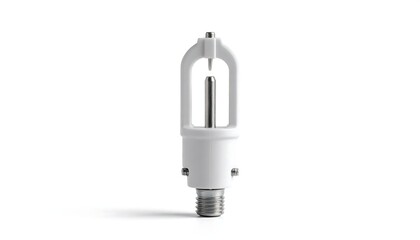A sleek white lamp bulb alternative, isolated against a bright white background, highlighting its unique design