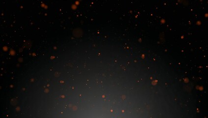 Floating glowing orange particles creating depth in void-like abstract space, bokeh theme