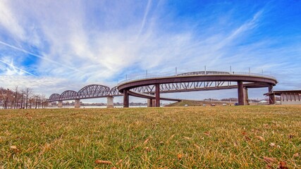 Big Four Bridge ramp and park in Louisville Kentucky